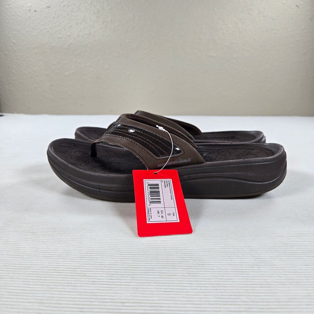 NWT New Balance Brown Revive Thong Sandals Comfort Walking Women's Size 9